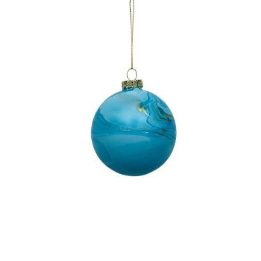 Christmas Blue & Gold Ball Decoration - Set of 6