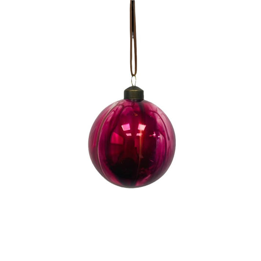 Christmas Pink Marbled Ball Decoration- Set of 6