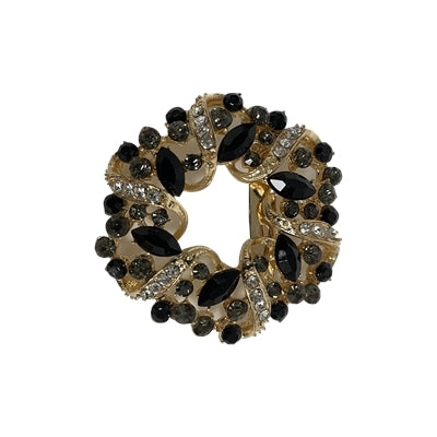 Christmas Black Diamante Wreath Decoration - Set of 6