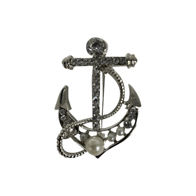 Christmas Silver Anchor Decoration - Set of 6