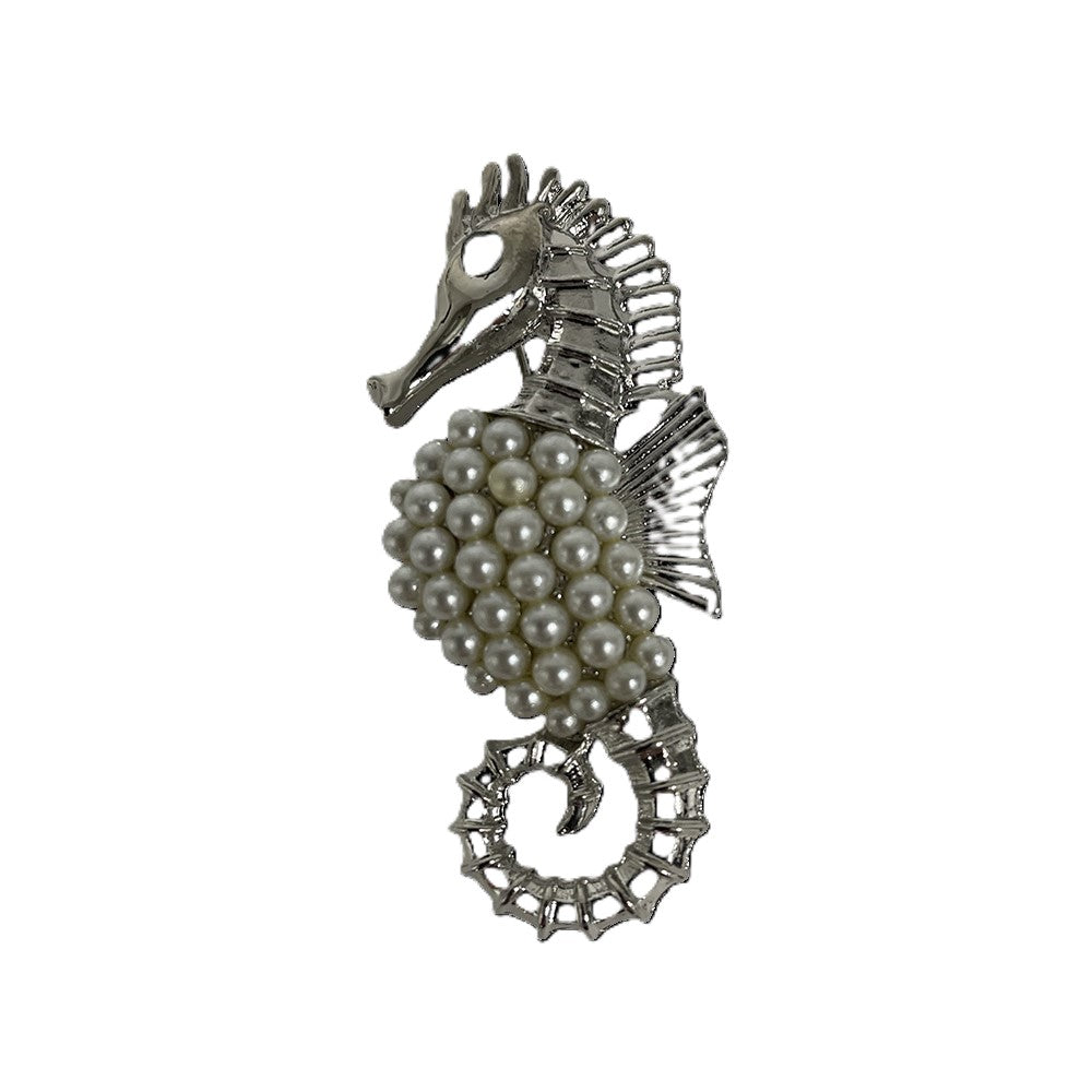 Christmas Silver Seahorse Decoration - Set of 6