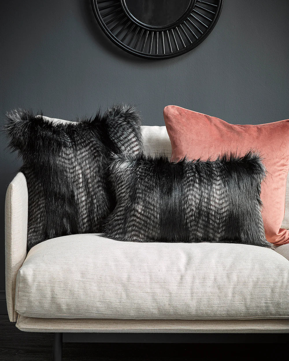 Fur Cushion - Black Coyote (3 Sizes)