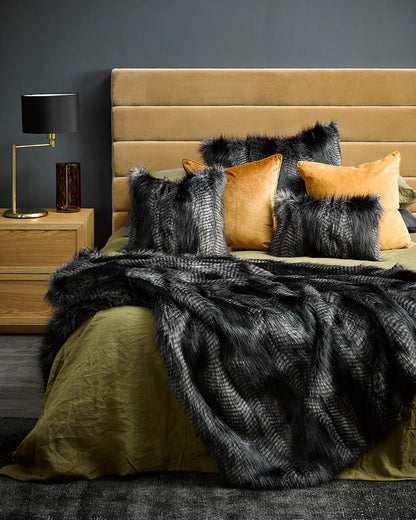 Fur Cushion - Black Coyote (3 Sizes)