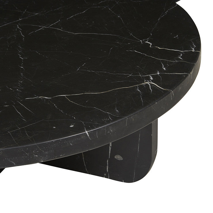 Amara Curve Coffee Table - Black Marble