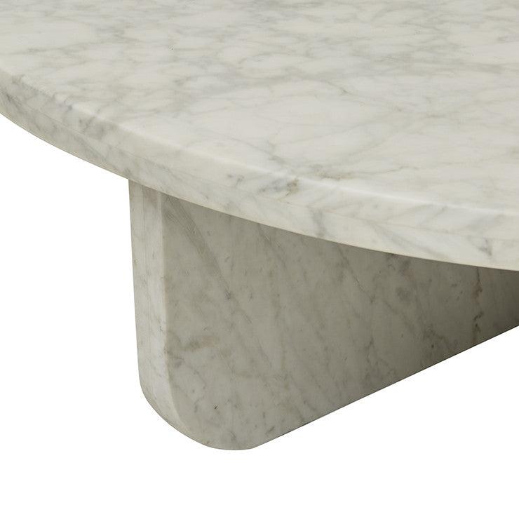 Amara Curve Coffee Table - White Marble