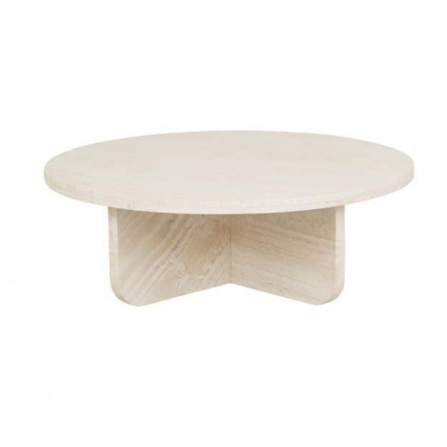 Amara Curve Coffee Table - Natural Travertine