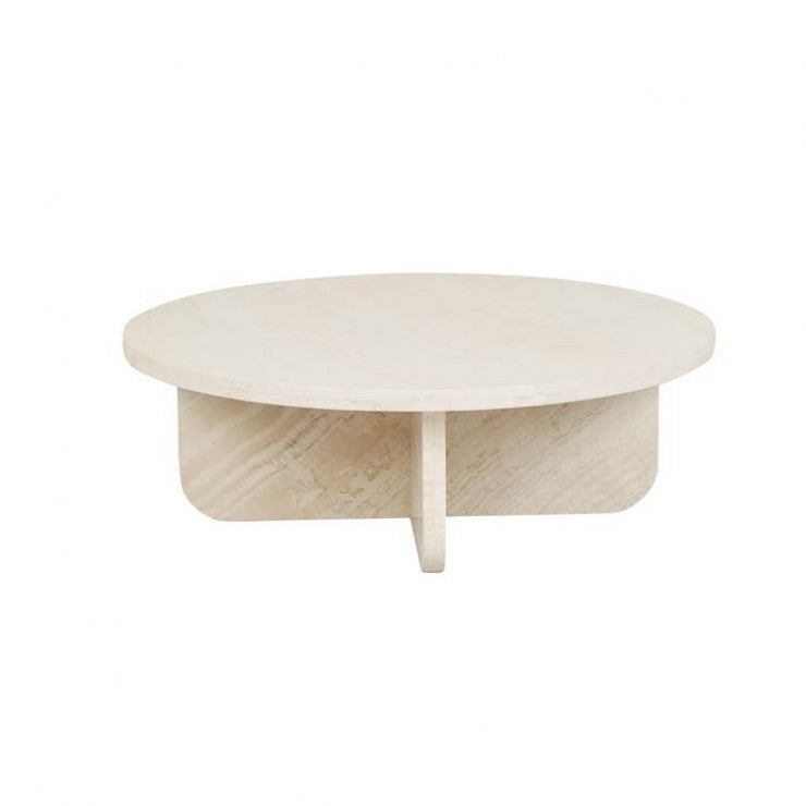 Amara Curve Coffee Table - Natural Travertine