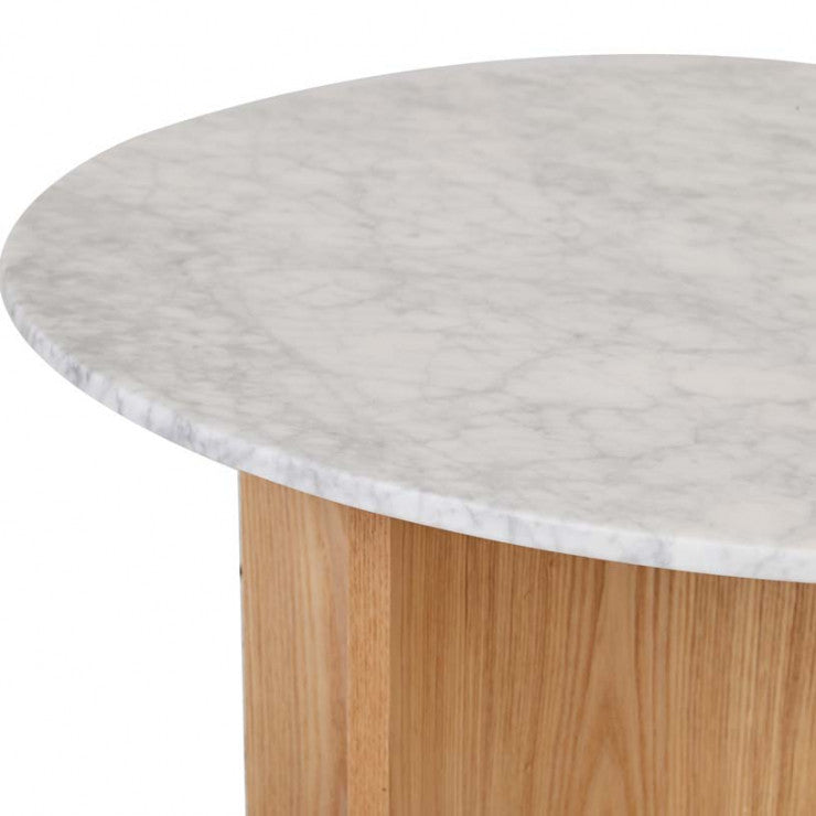 Oberon Eclipse Marble Coffee Table - White