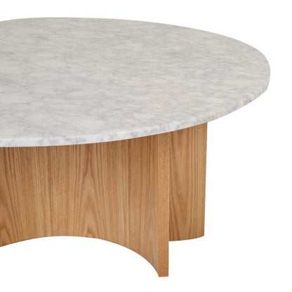 Oberon Eclipse Marble Coffee Table - White