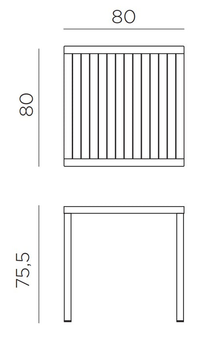 Cresent Square Outdoor Dining Table
