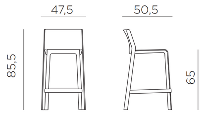 Trent Outdoor Low Bar Stool - White