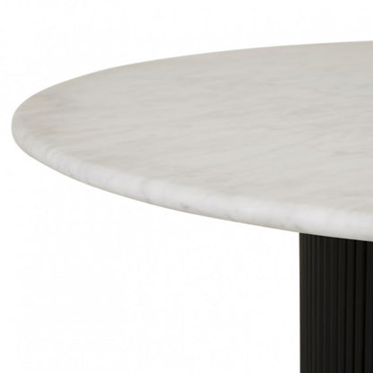 Benjamin Marble Top Dining Table - White and Black