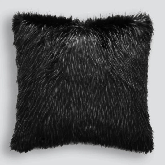 Fur Cushion - Ebony Plume (3 Sizes)