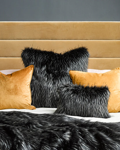 Fur Cushion - Ebony Plume (3 Sizes)