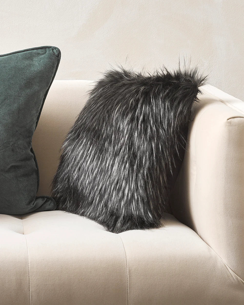 Fur Cushion - Ebony Plume (3 Sizes)