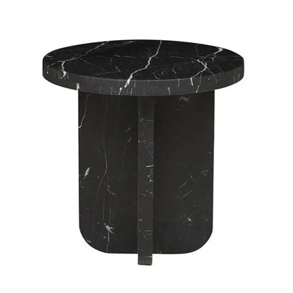 Amara Curve Side Table - Black Marble