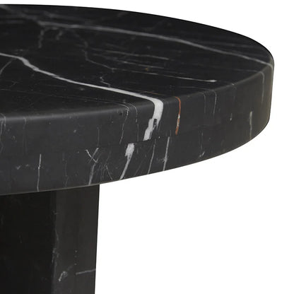 Amara Curve Side Table - Black Marble