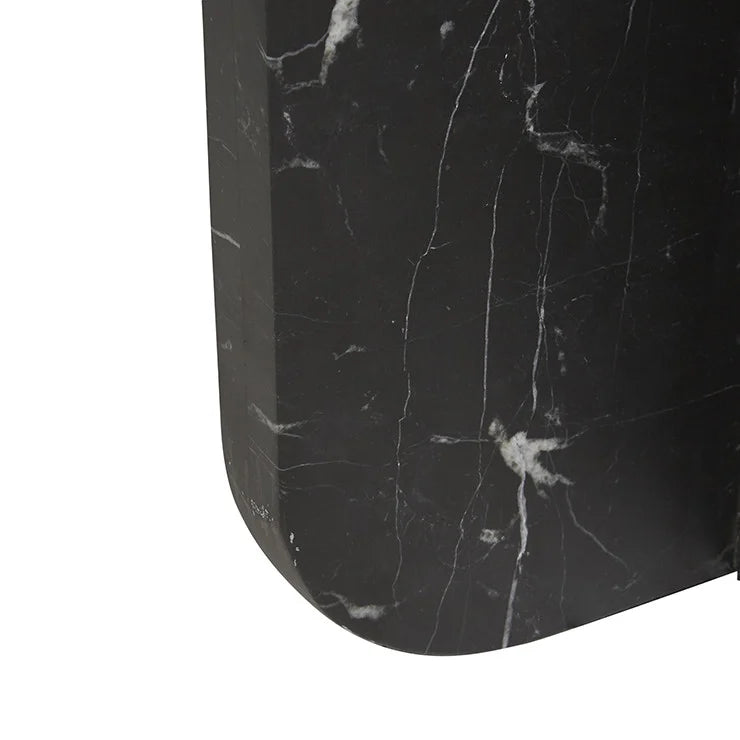 Amara Curve Side Table - Black Marble
