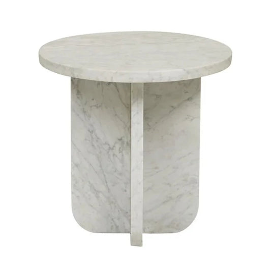 Amara Curve Side Table - White Marble