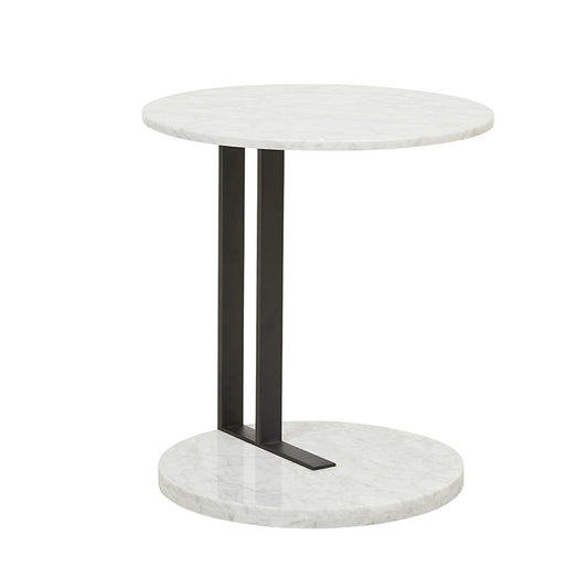 Amara Linear Side Table - White Marble