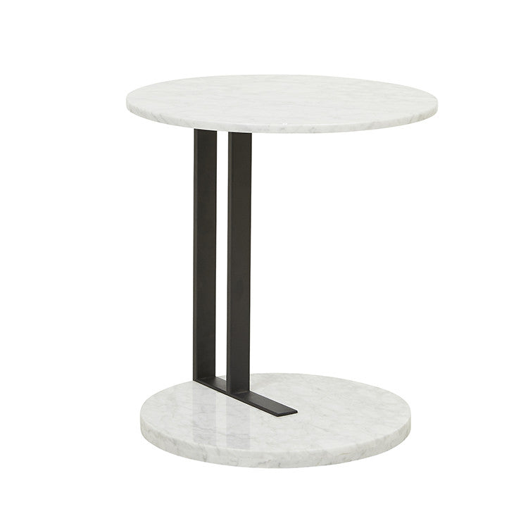 Amara Linear Side Table - White Marble