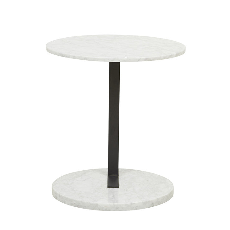 Amara Linear Side Table - White Marble