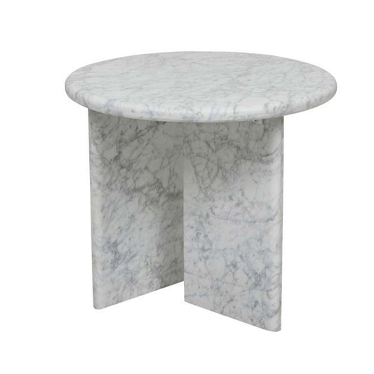 Amara Pebble Side Table - White Marble