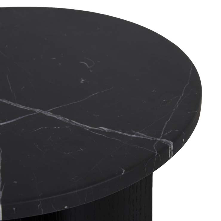 Oberon Eclipse Marble Side Table - Black