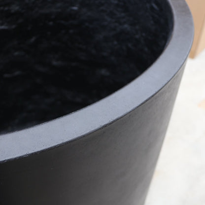 Mikonui Cylinder Outdoor Planter - Black (3 Sizes)