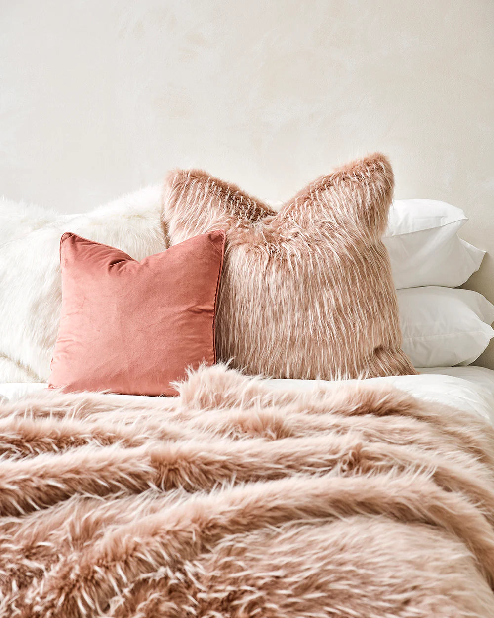 Fur Cushion - Peony Plume (3 Sizes)