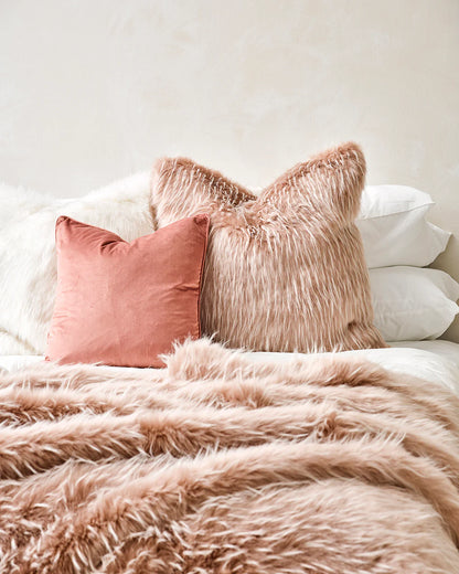 Fur Cushion - Peony Plume (3 Sizes)