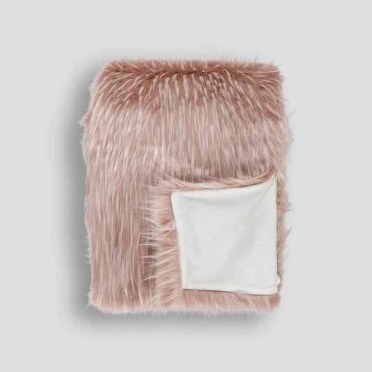 Fur Throw - Peony Plume