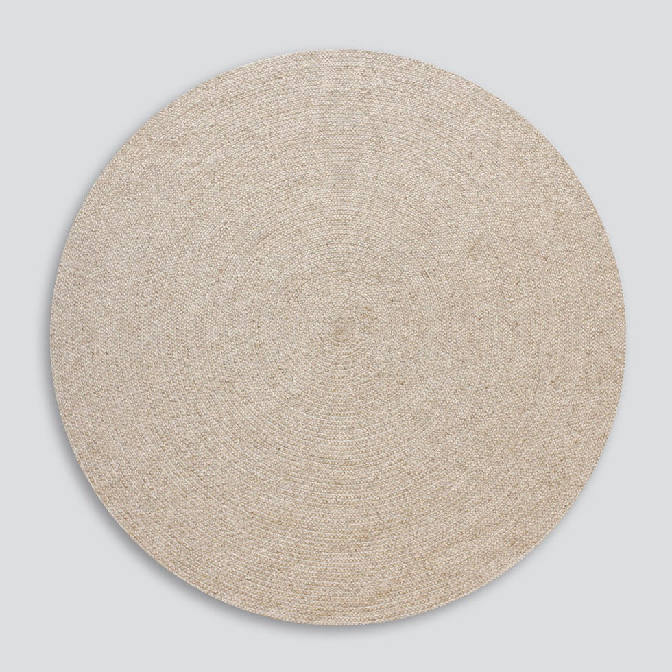 Tairua Round Floor Rug - Straw