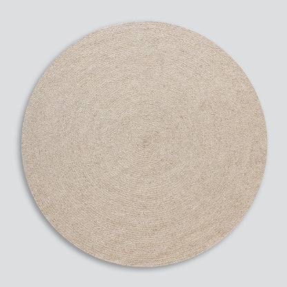 Tairua Round Floor Rug - Straw