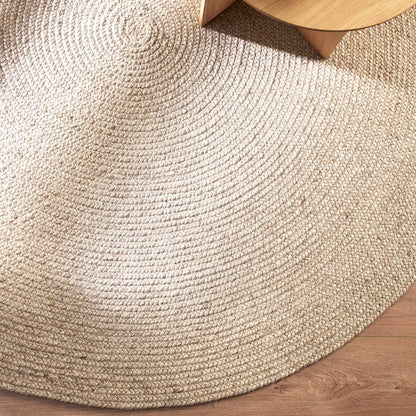 Tairua Round Floor Rug - Straw
