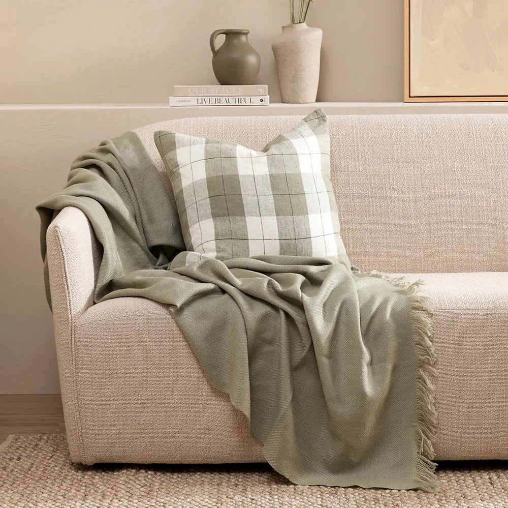 Willis Cushion - Sage/Ivory