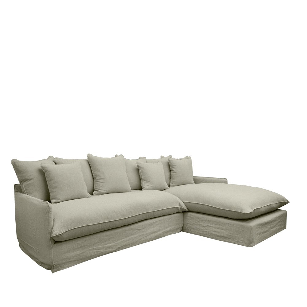 Lotus Slipcover Modular Sofa (R.H.S Chaise) - Khaki