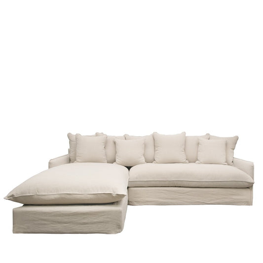 Lotus Slipcover Modular Sofa (L.H.S Chaise) - Oatmeal