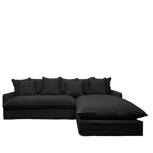 Lotus Slipcover Modular Sofa (R.H.S Chaise) - Carbon