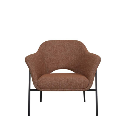 Vittoria Metal Leg Occasional Chair - Rust