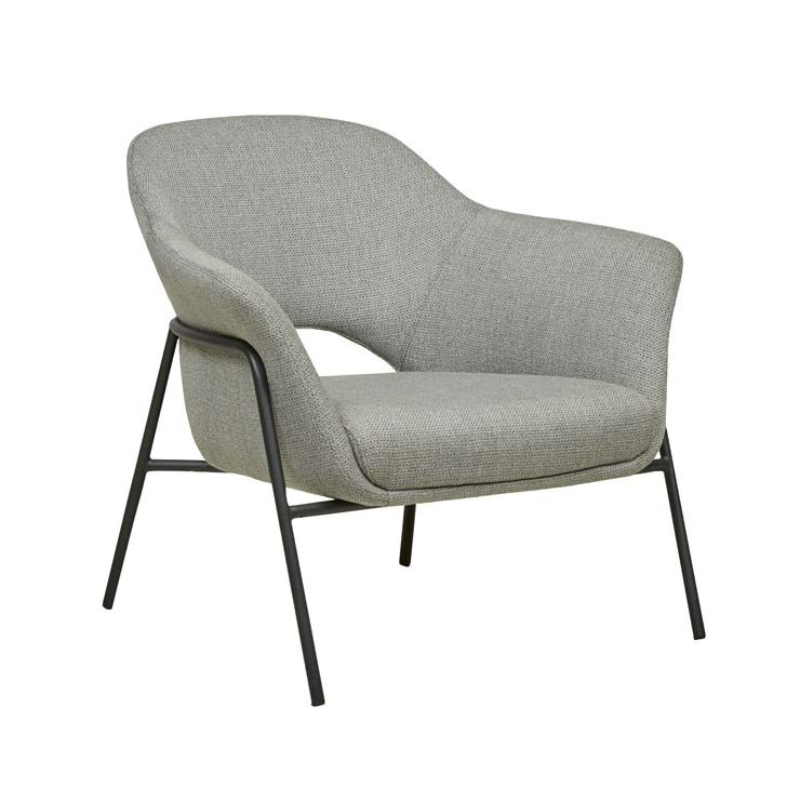 Vittoria Metal Leg Occasional Chair - Winter Grey