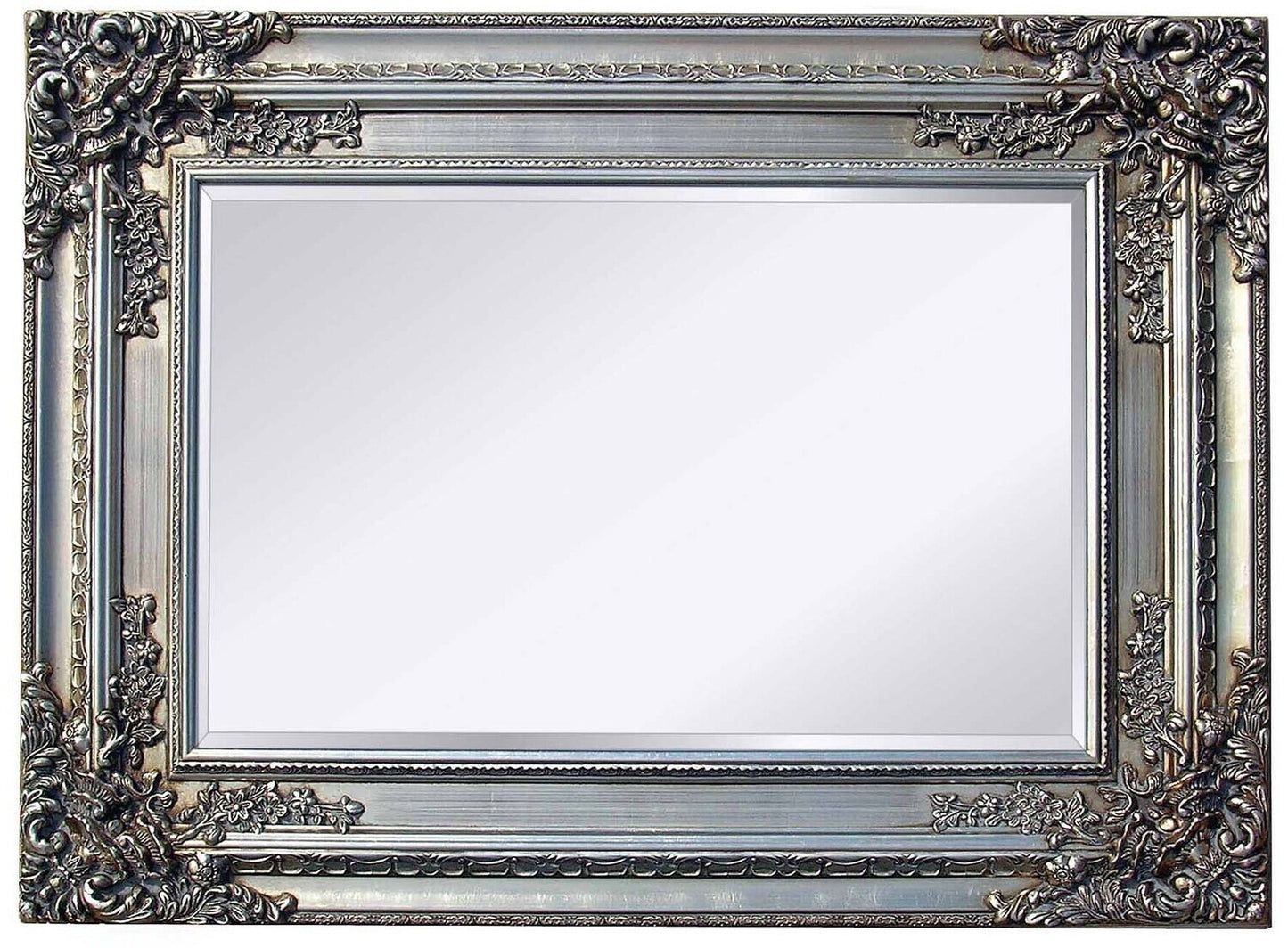 Ornate Mirror - Antique Silver