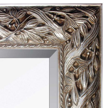 Ornate Vine Leaf Mirror - Antique Silver