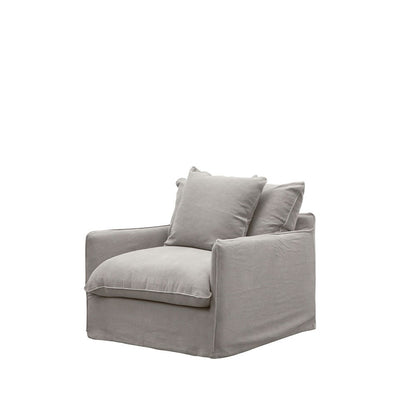 Lotus Slipcover Armchair - Cement