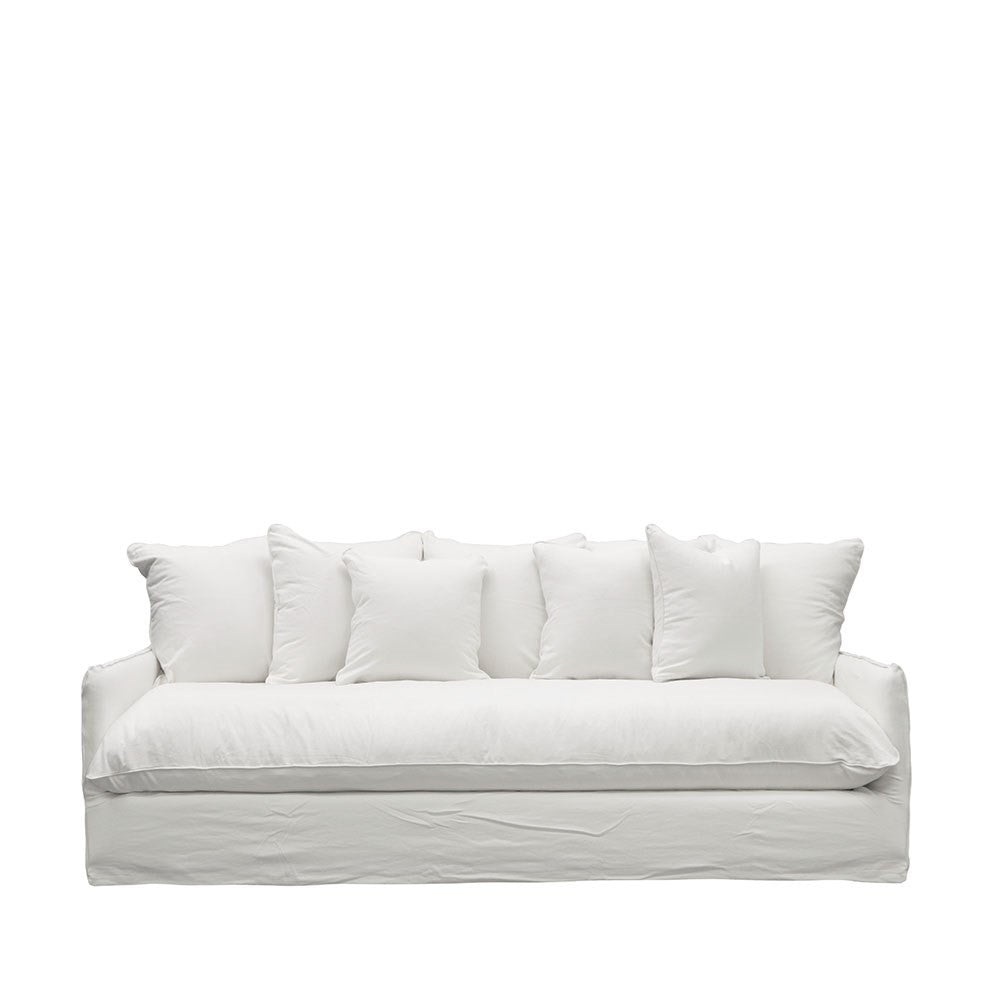 Lotus Slipcover 3 Seater Sofa - White