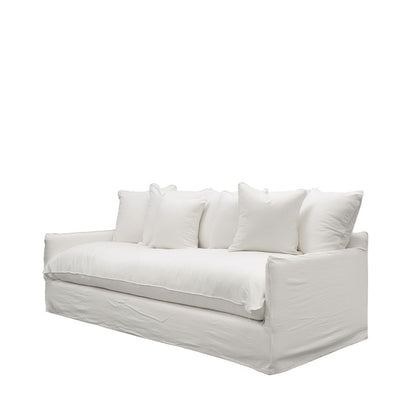 Lotus Slipcover 3 Seater Sofa - White