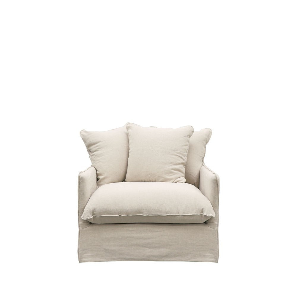 Lotus Slipcover Armchair - Oatmeal