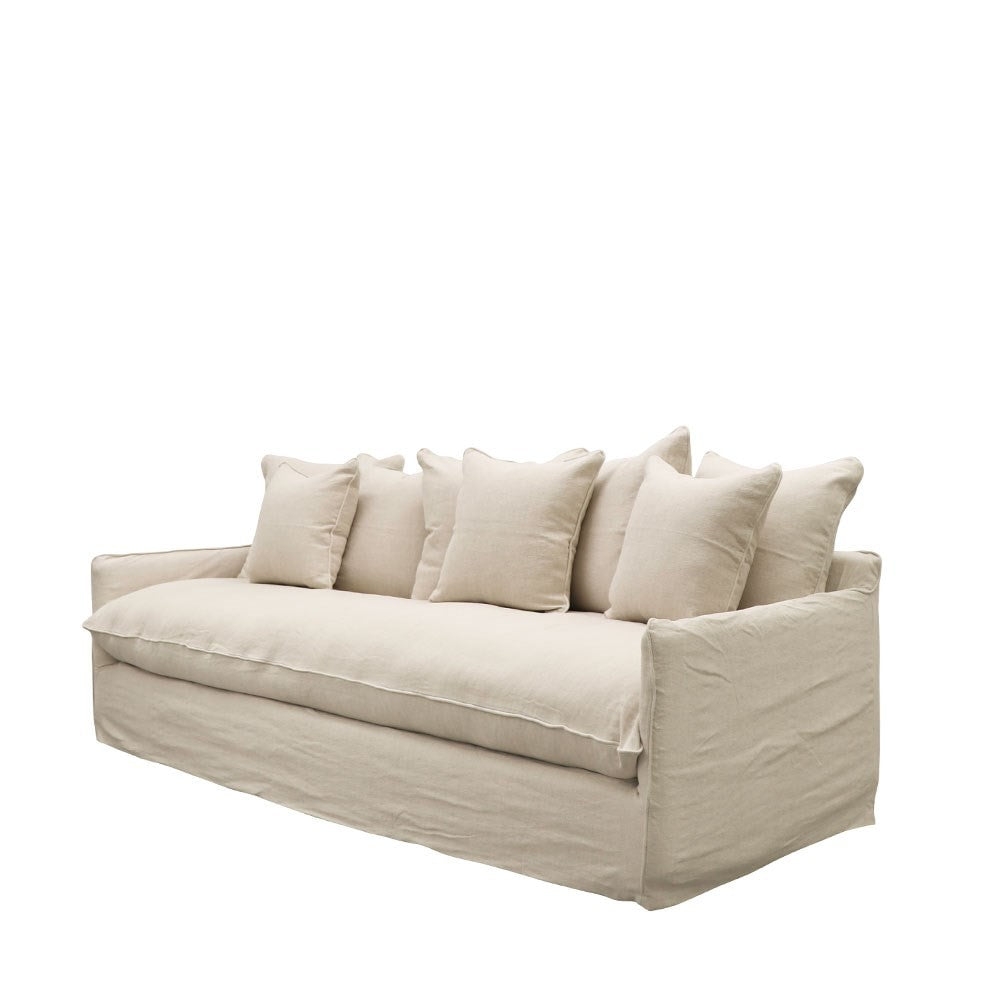 Lotus Slipcover 3 Seater Sofa - Oatmeal