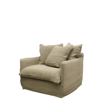 Lotus Slipcover Armchair - Khaki