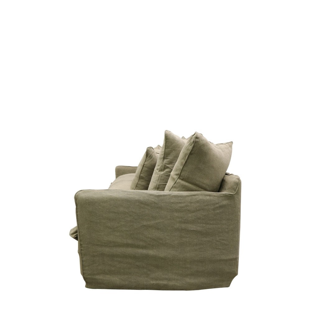 Lotus Slipcover 3 Seater Sofa - Khaki